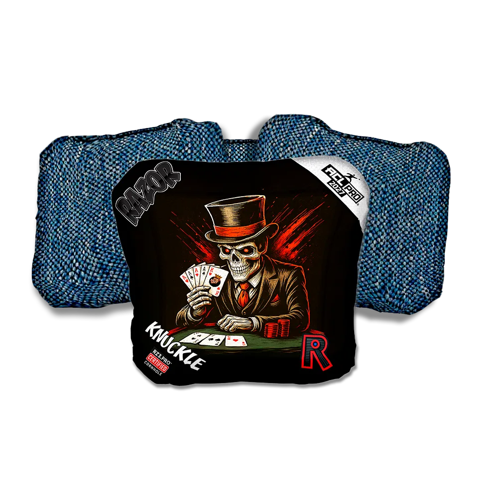 Knuckle PRO High Stakes Blue Back Cornhole Bags