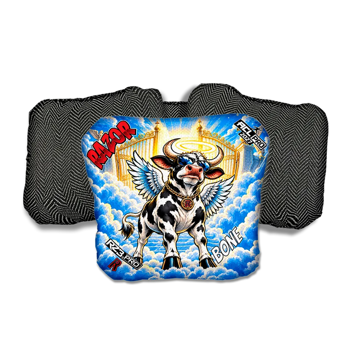 Bone PRO Holy Cow Black Back Cornhole Bags