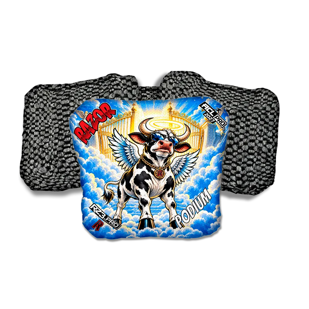 Podium PRO Holy Cow Black Back Cornhole Bags