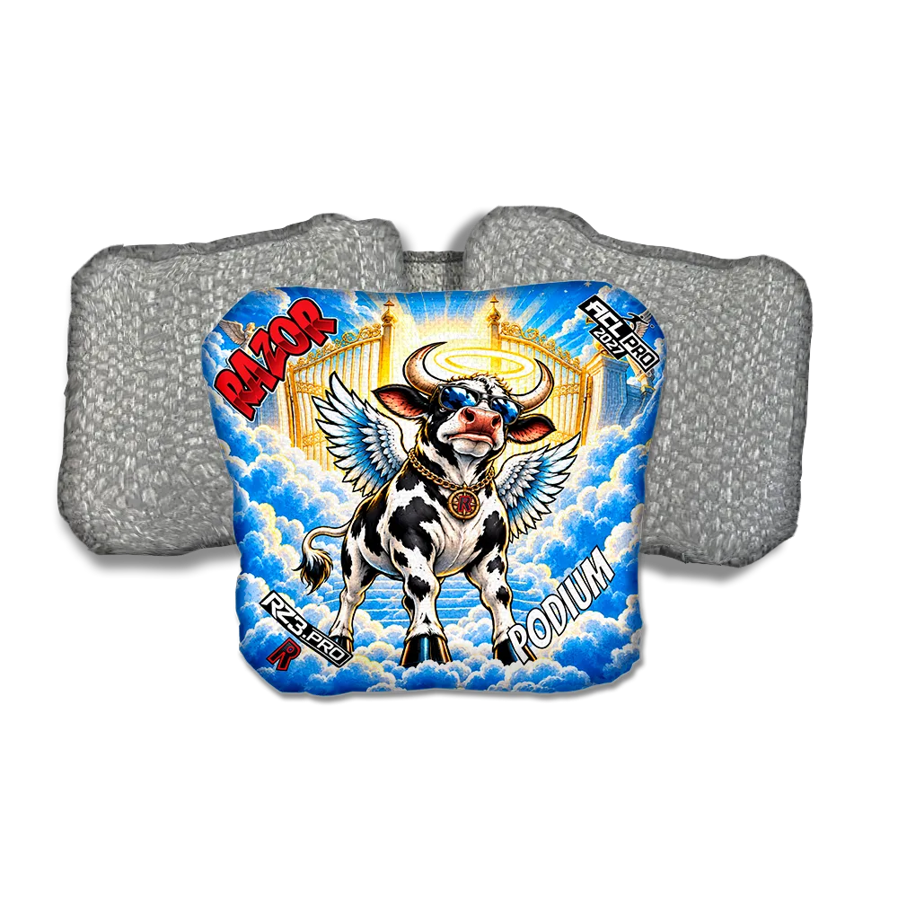 Podium PRO Holy Cow Silver Back Cornhole Bags