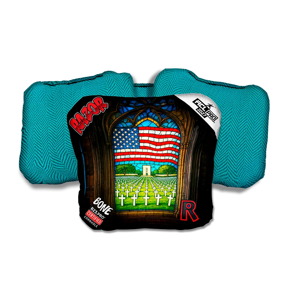 Bone PRO Honor Bound Teal Back Cornhole Bags