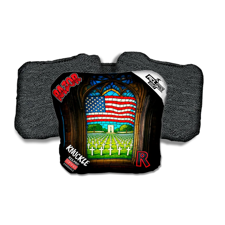 Knuckle PRO Honor Bound Black Back Cornhole Bags