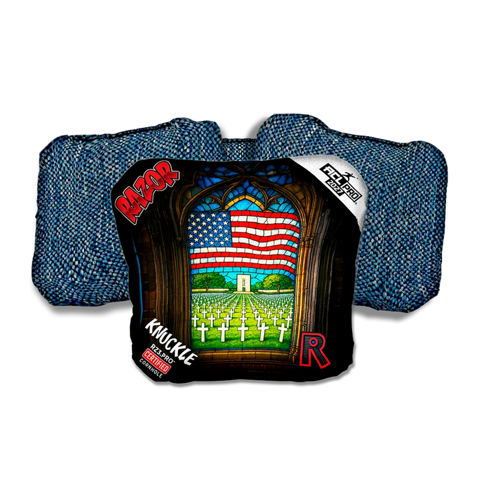 Knuckle PRO Honor Bound Blue Back Cornhole Bags