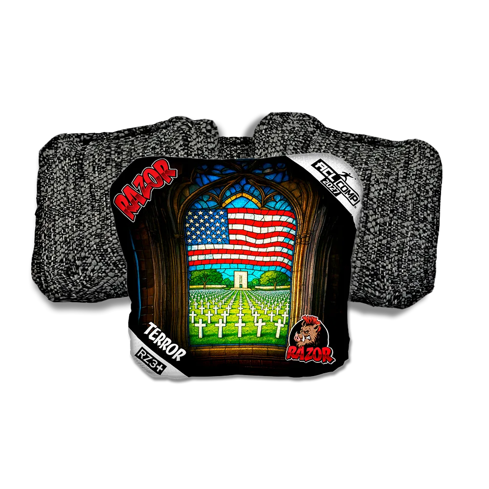 Terror COMP Honor Bound Black Back Cornhole Bags