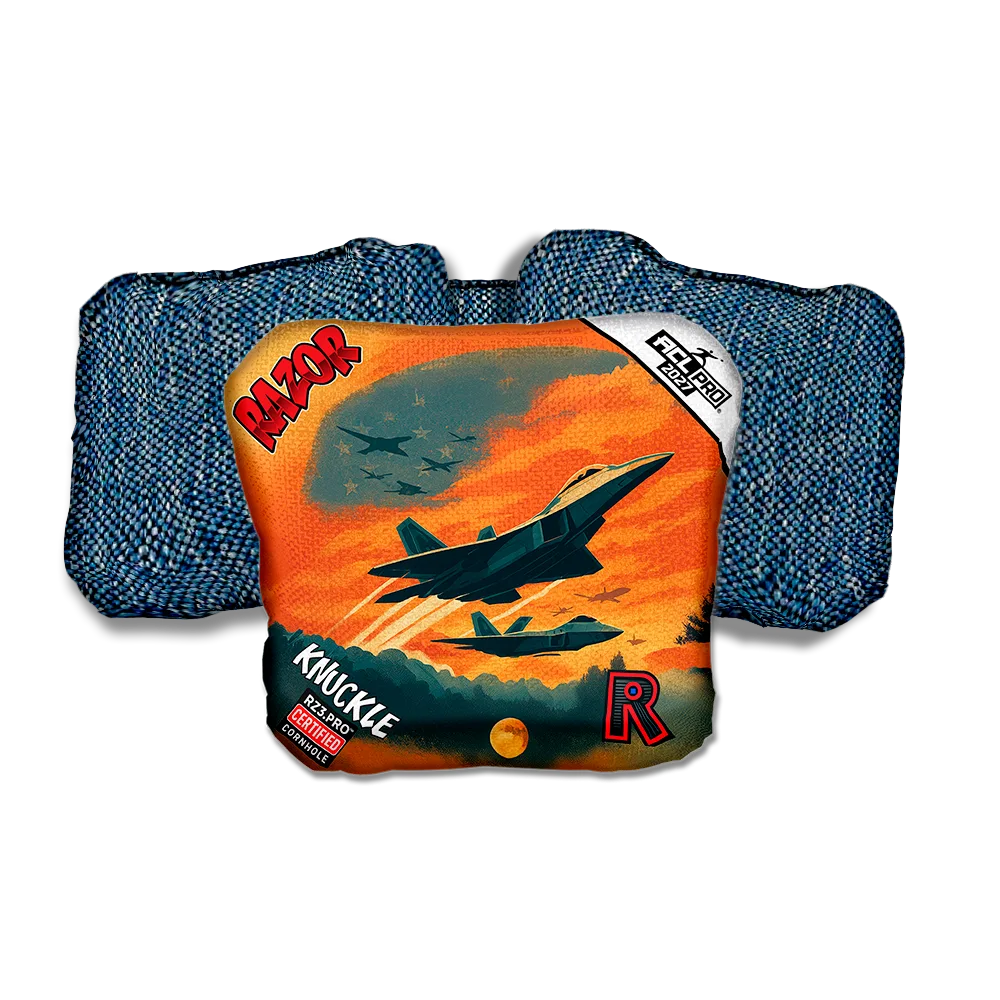 Knuckle PRO Intercept Blue Back Cornhole Bags