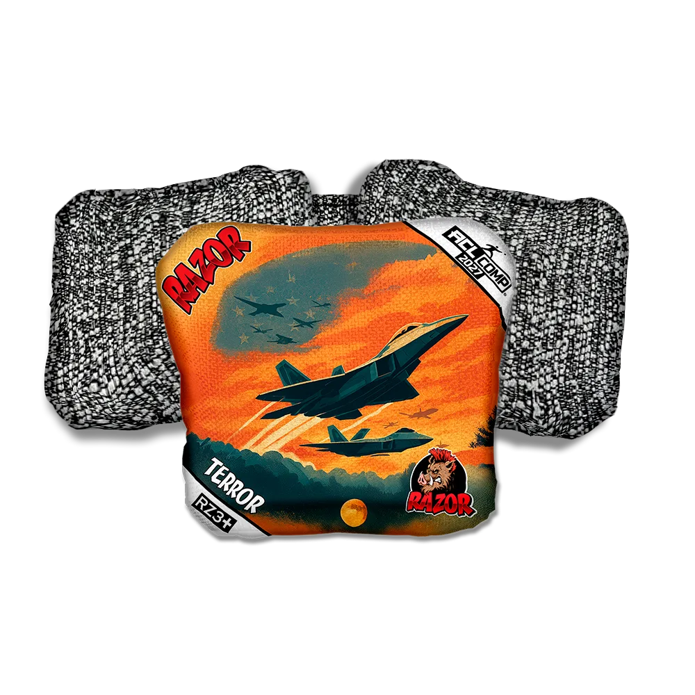 Terror COMP Intercept Salt Pepper Back Cornhole Bags
