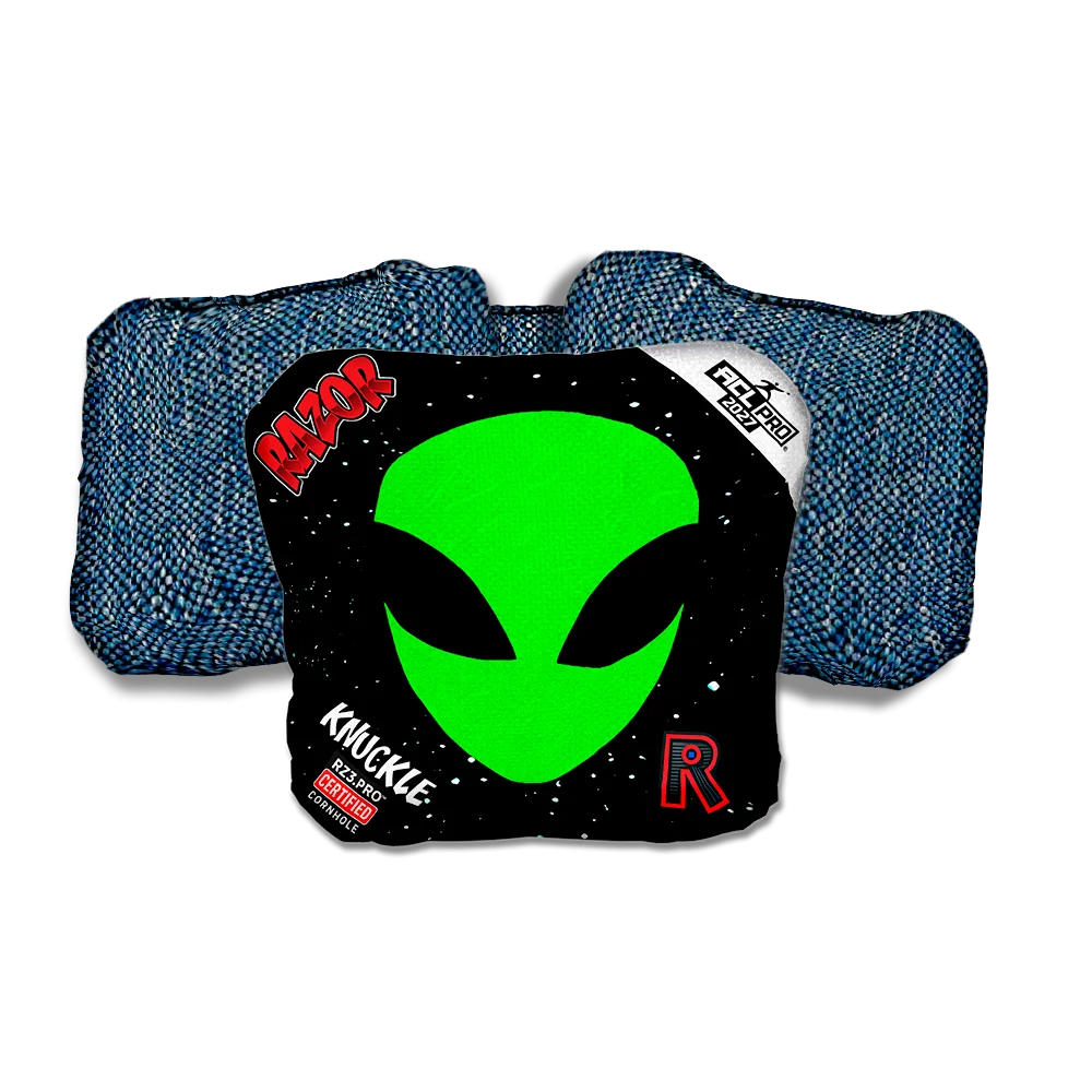 Knuckle PRO Invader Blue Back Cornhole Bags