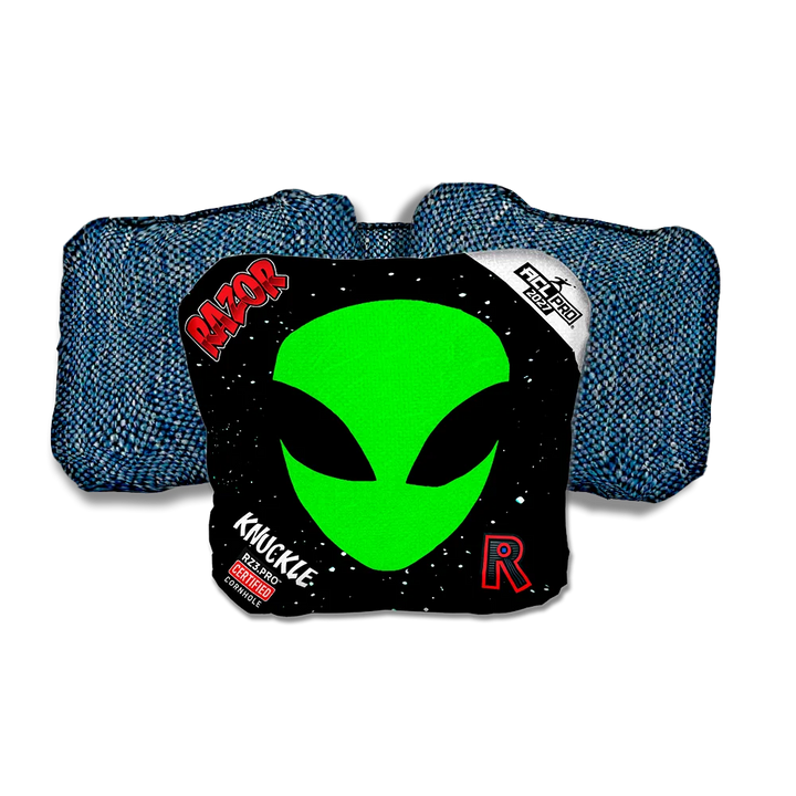 Knuckle PRO Invader Blue Back Cornhole Bags