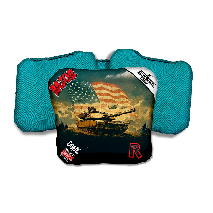 Bone PRO Ironclad Teal Back Cornhole Bags