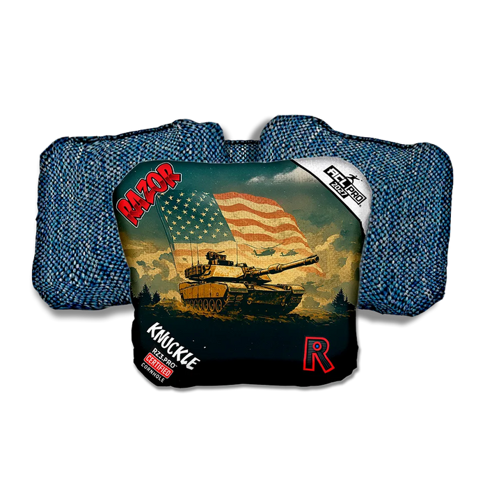 Knuckle PRO Ironclad Blue Back Cornhole Bags