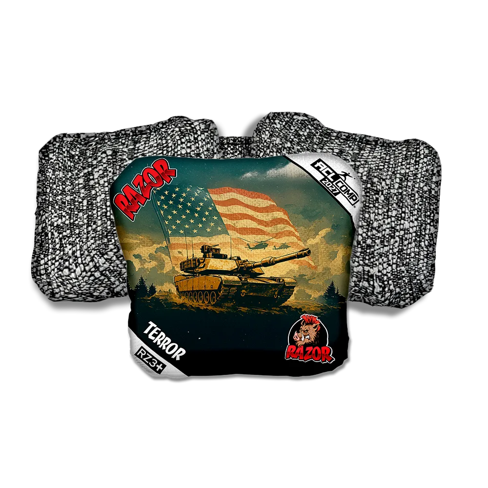 Terror COMP Ironclad Salt Pepper Back Cornhole Bags