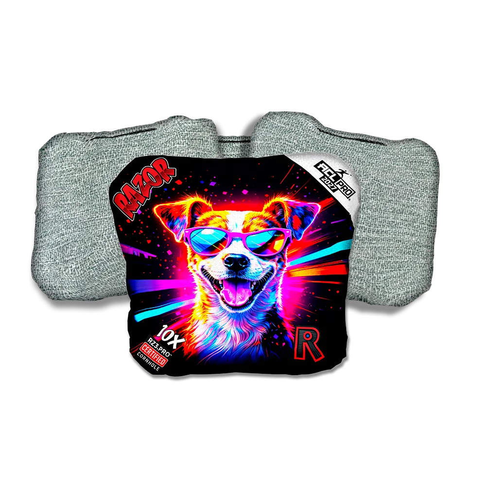10 X PRO Jack Party Animals Light Back Cornhole Bags