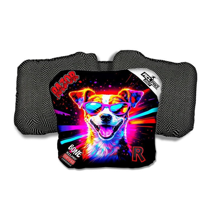 Bone PRO Jack Party Animals Black Back Cornhole Bags