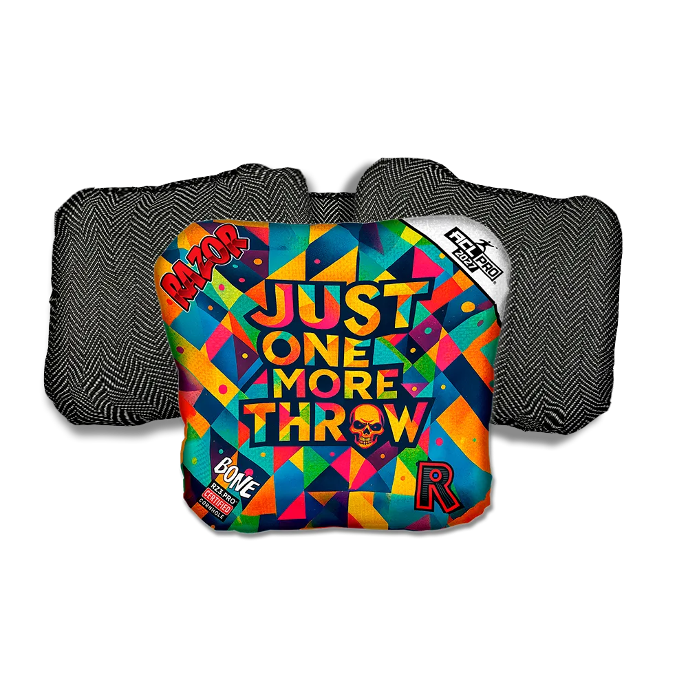 Bone PRO Just One More Black Back Cornhole Bags