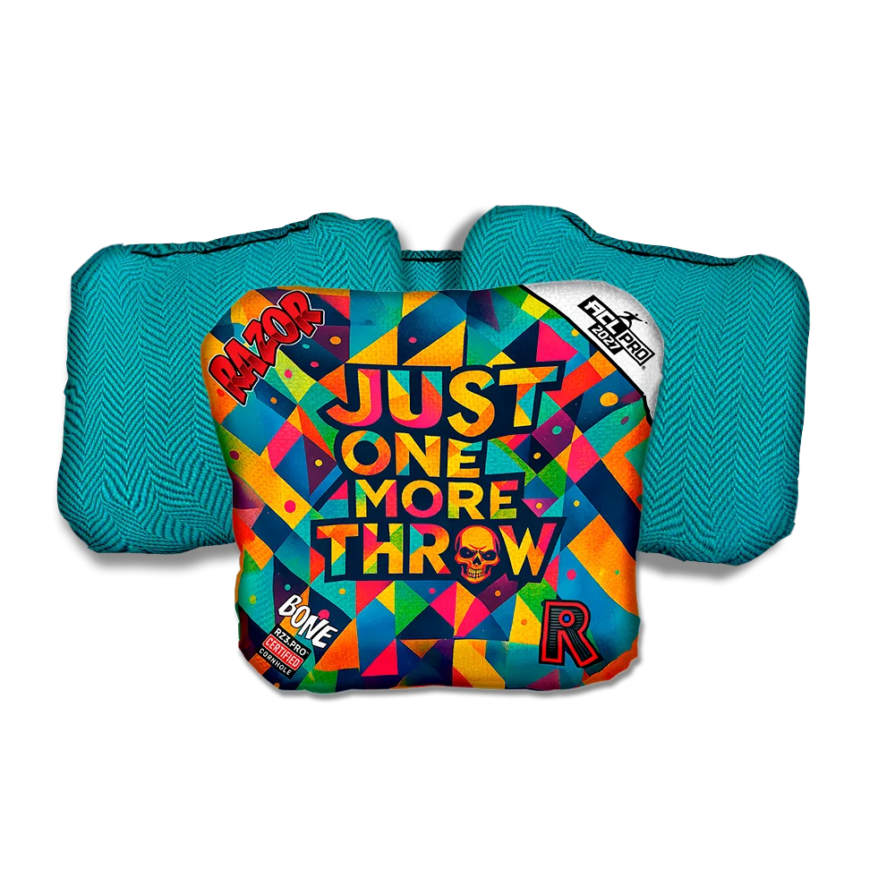 Bone PRO Just One More Teal Back Cornhole Bags