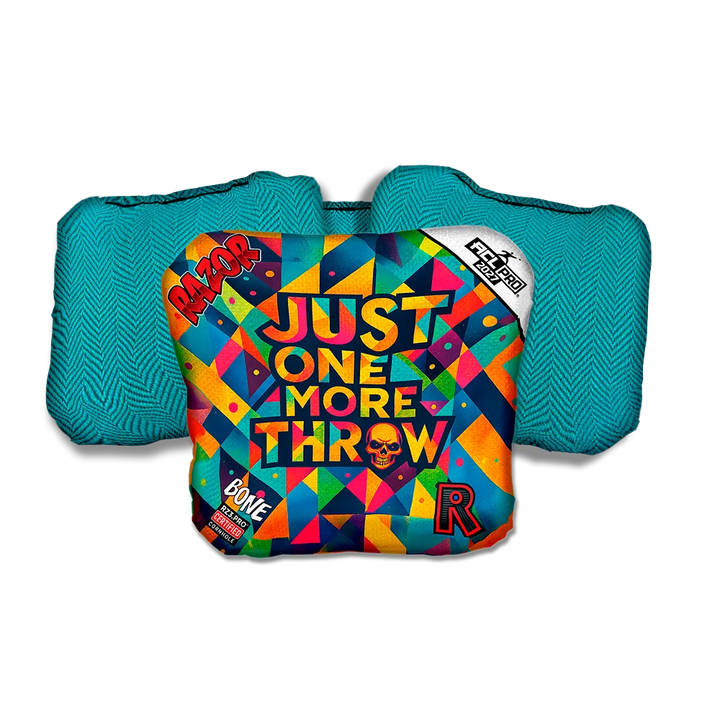 Bone PRO Just One More Teal Back Cornhole Bags
