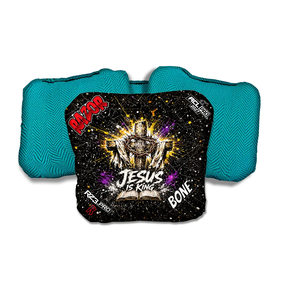 Bone PRO KING Teal Back Cornhole Bags