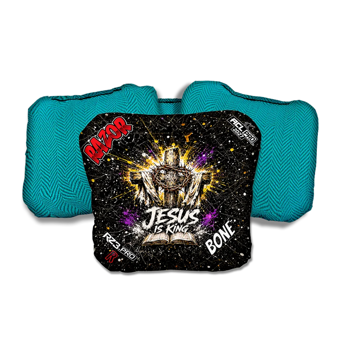 Bone PRO KING Teal Back Cornhole Bags