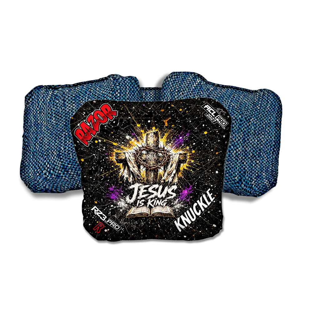 Knuckle PRO KING Blue Back Cornhole Bags
