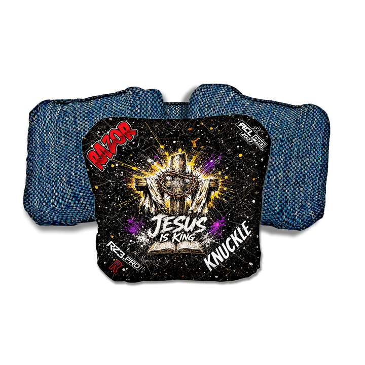 Knuckle PRO KING Blue Back Cornhole Bags