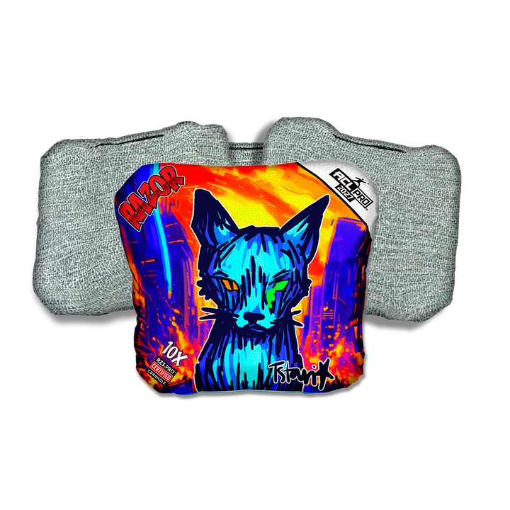 10 X PRO KAOS KITTY Light Back Cornhole Bags