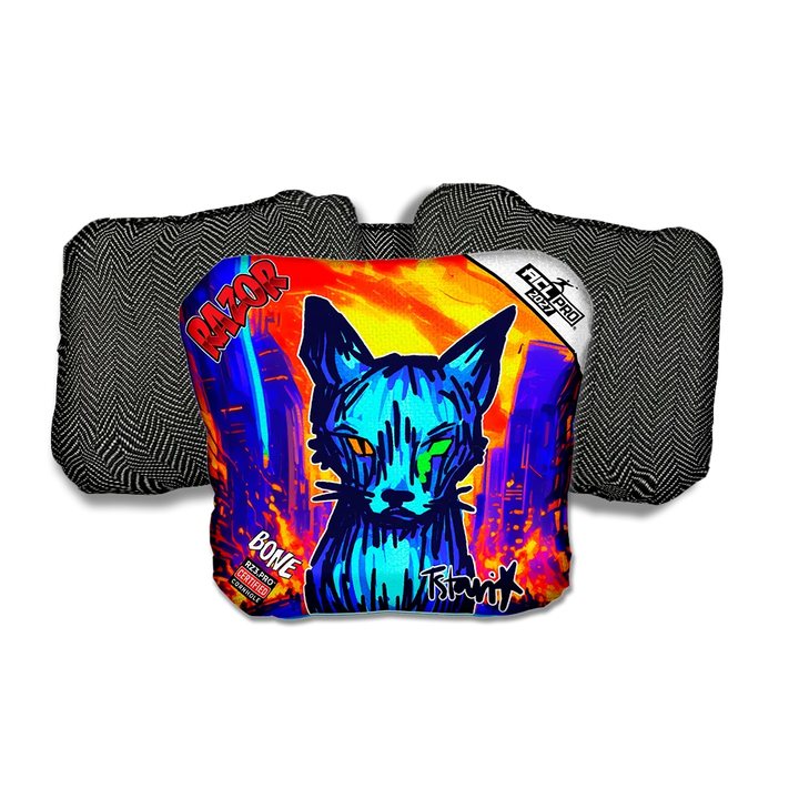 Bone PRO KAOS KITTY Black Back Cornhole Bags