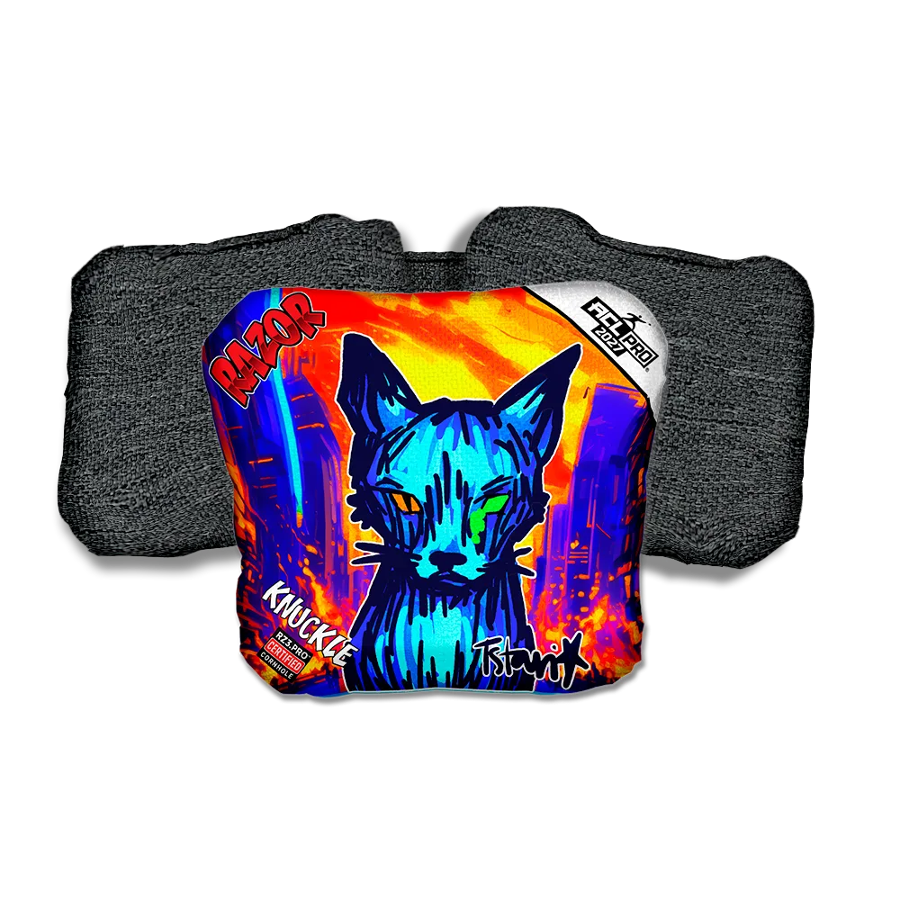 Knuckle PRO KAOS KITTY Black Back Cornhole Bags