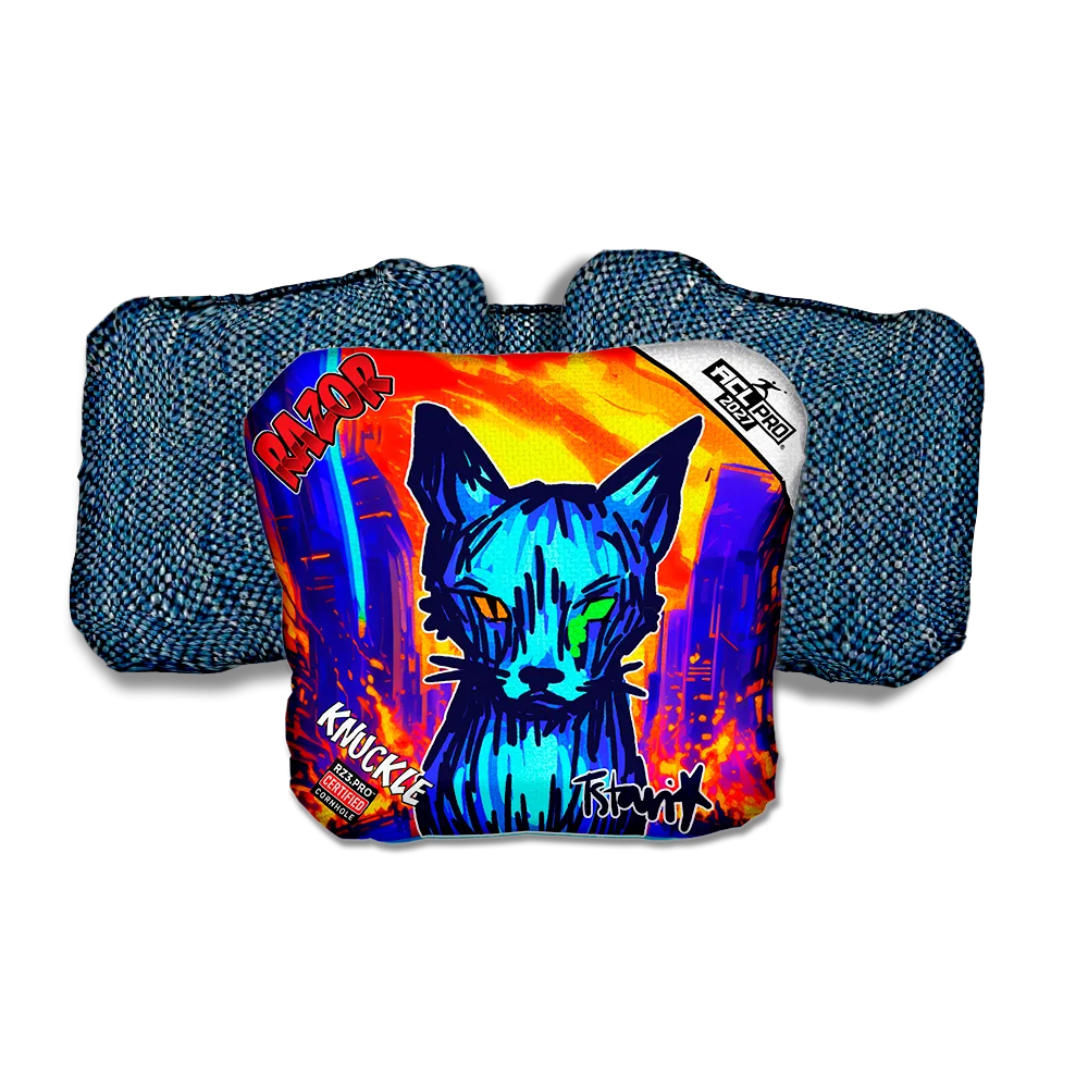 Knuckle PRO KAOS KITTY Blue Back Cornhole Bags