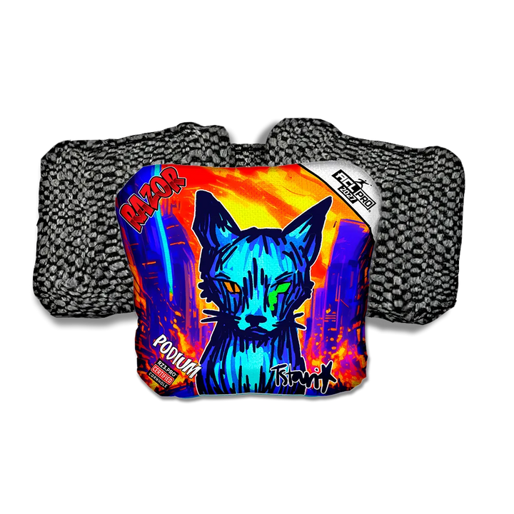 Podium PRO KAOS KITTY Black Back Cornhole Bags