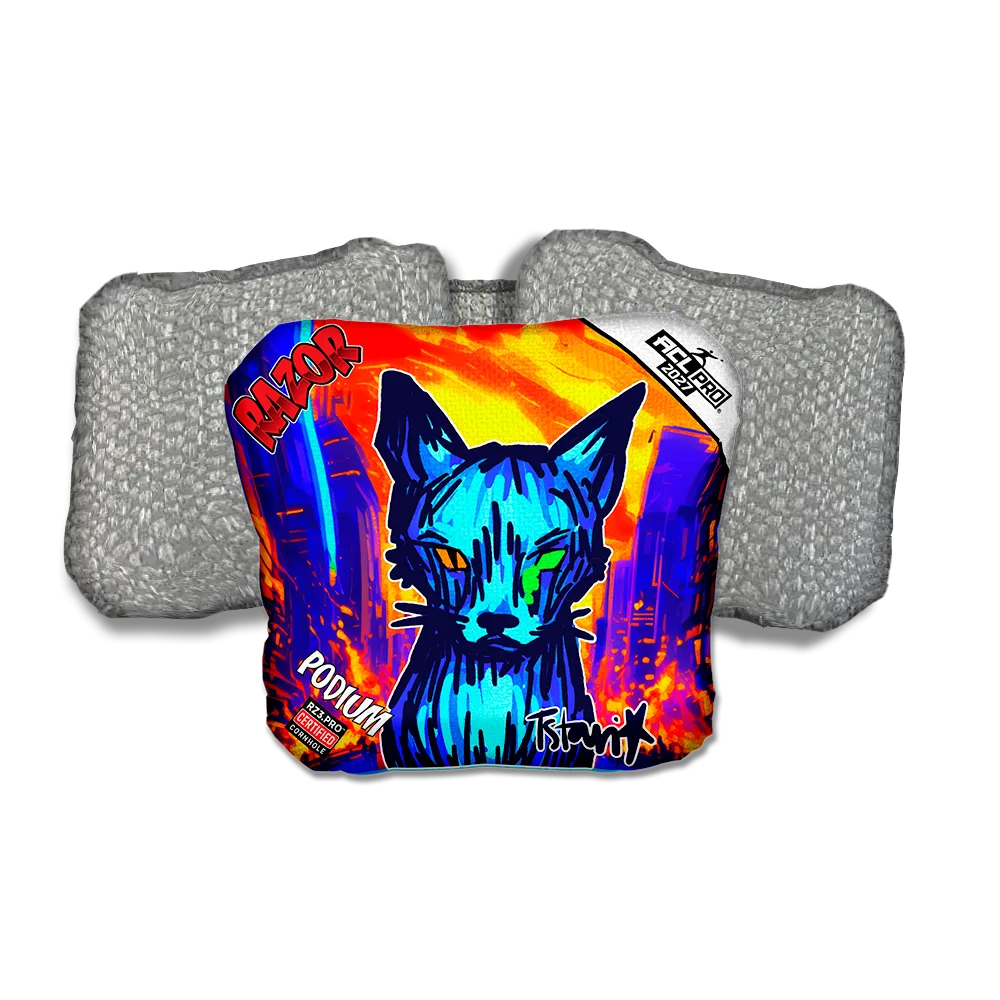 Podium PRO KAOS KITTY Silver Back Cornhole Bags