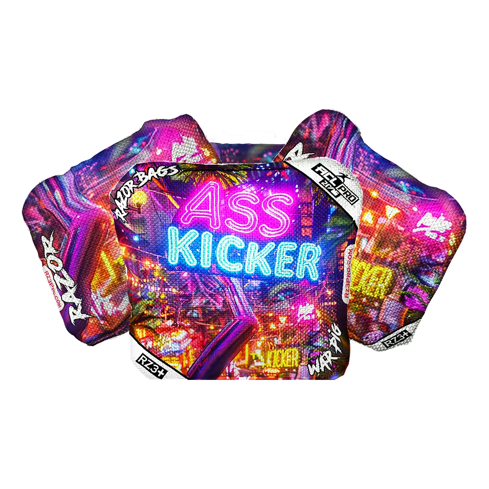 War Pig | Ass Kicker Neon | ACL PRO Razor Cornhole Bags