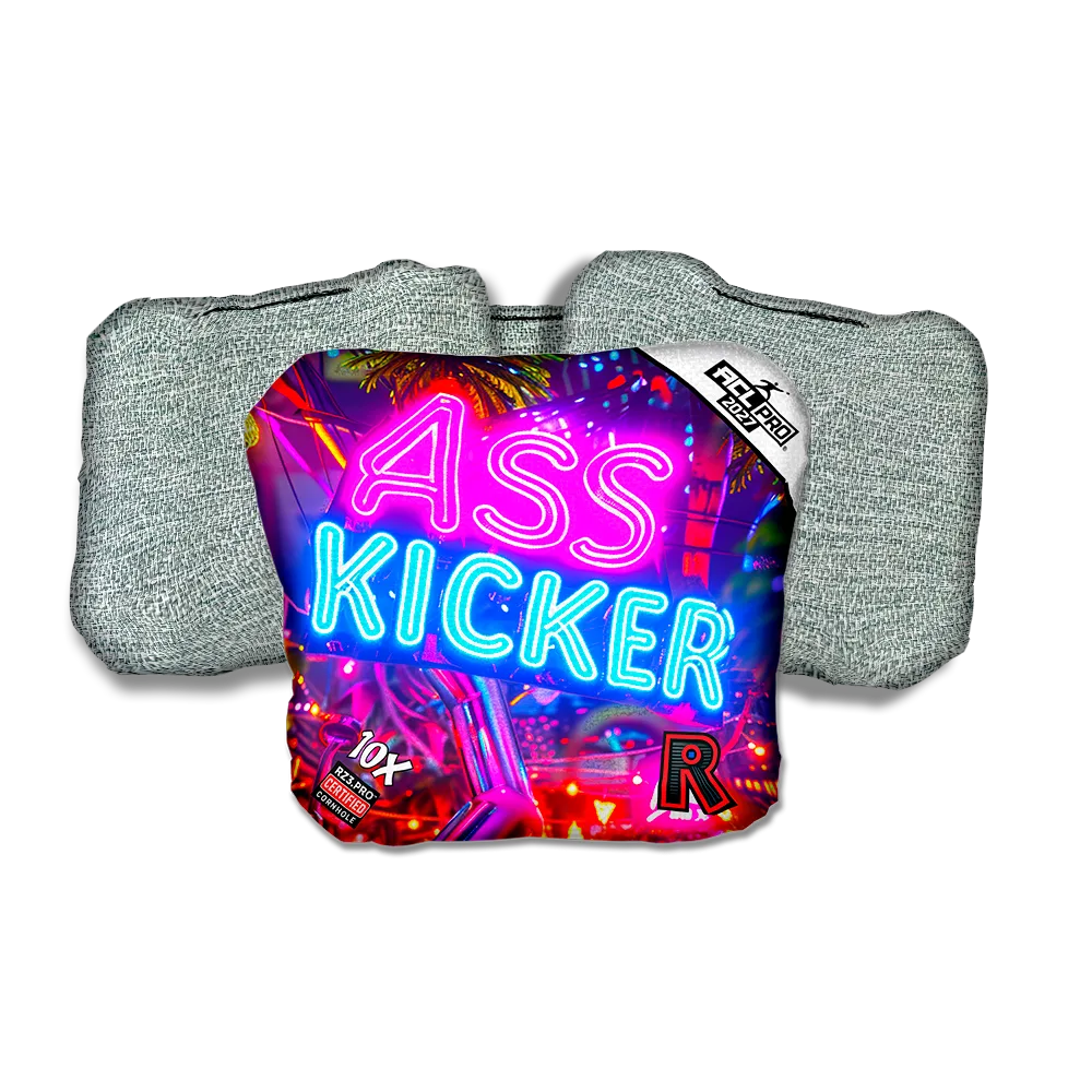 10 X PRO Ass Kicker Neon Light Back Cornhole Bags