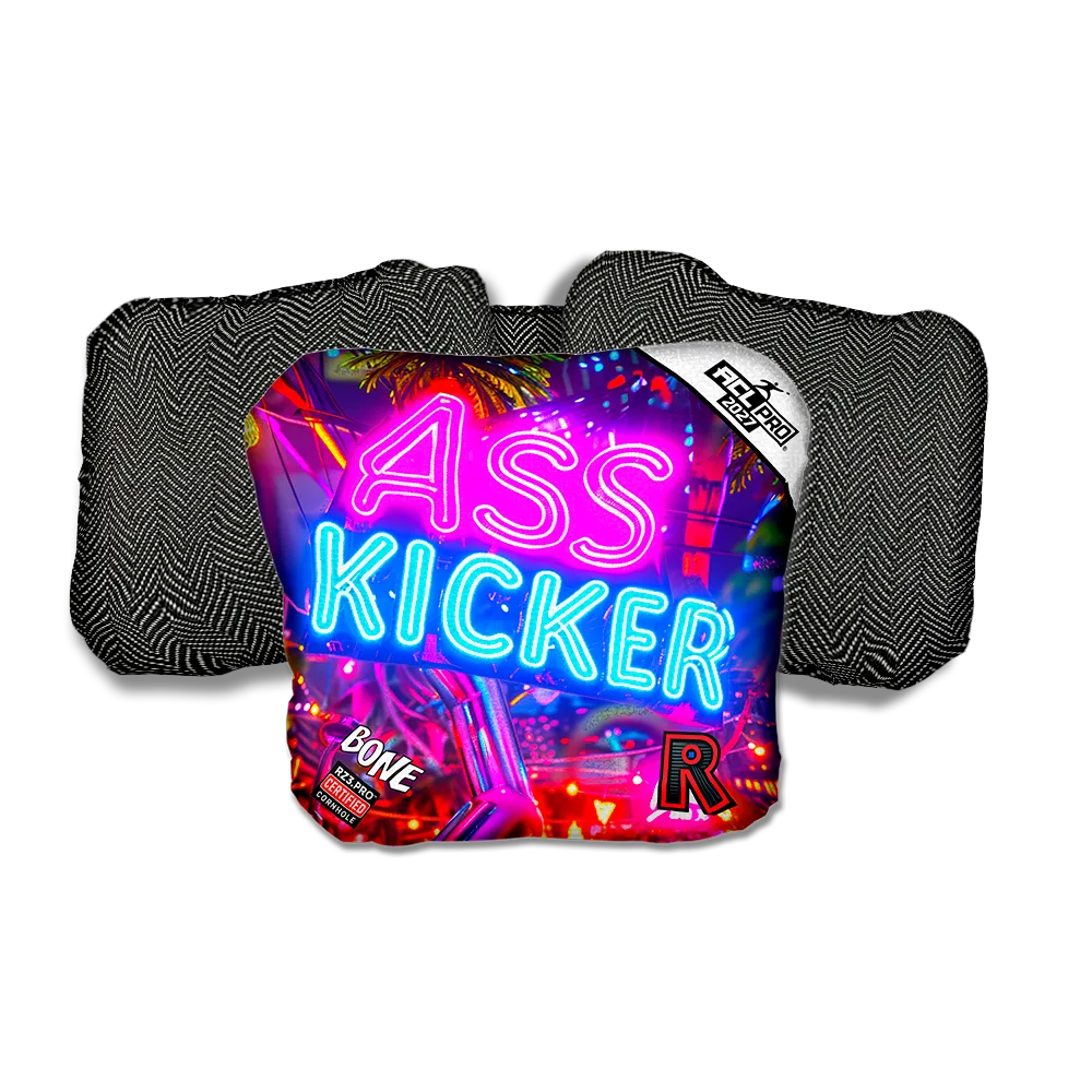 Bone PRO Ass Kicker Neon Black Back Cornhole Bags