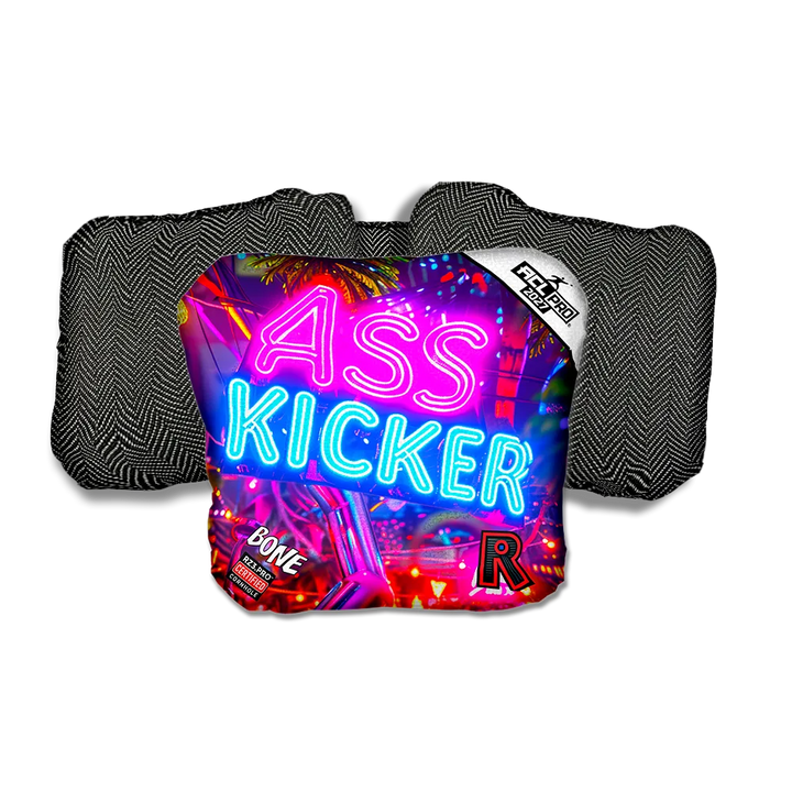 Bone PRO Ass Kicker Neon Black Back Cornhole Bags