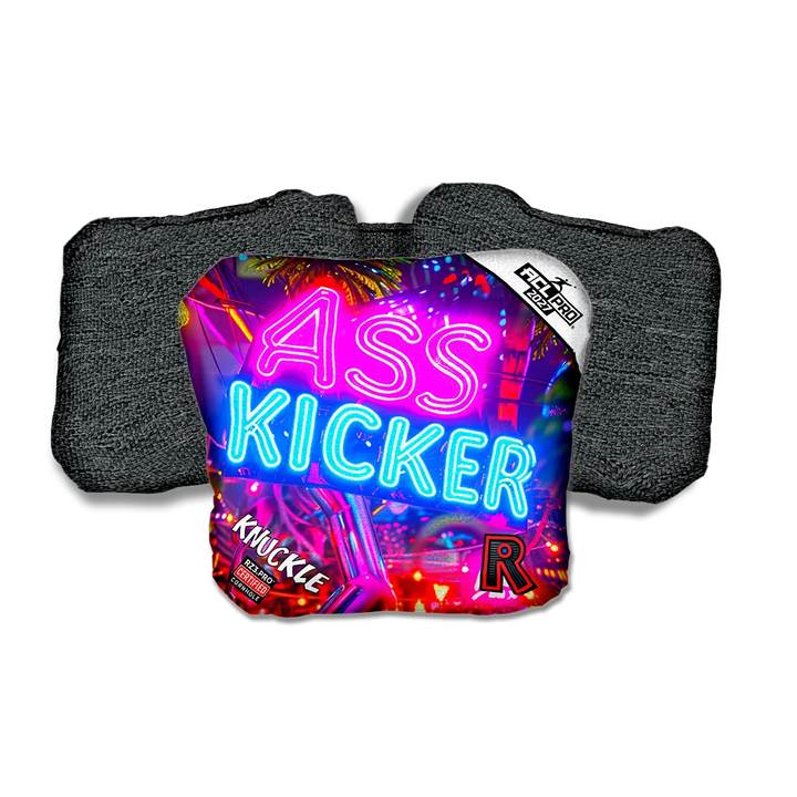 Knuckle PRO Ass Kicker Neon Black Back Cornhole Bags