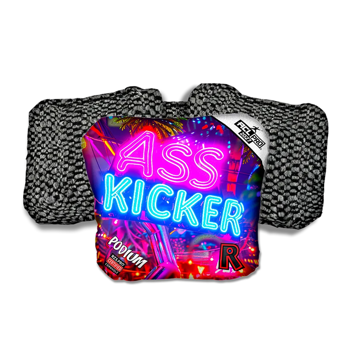 Podium PRO Ass Kicker Neon Black Back Cornhole Bags