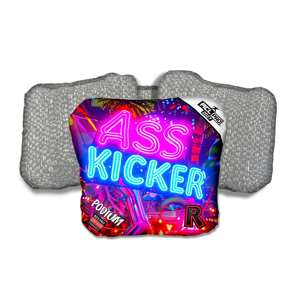 Podium PRO Ass Kicker Neon Silver Back Cornhole Bags