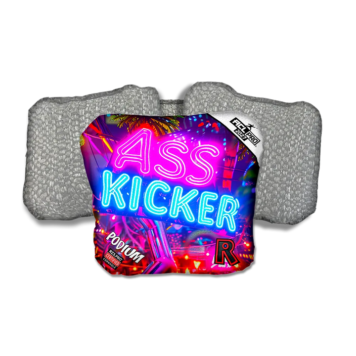 Podium PRO Ass Kicker Neon Silver Back Cornhole Bags