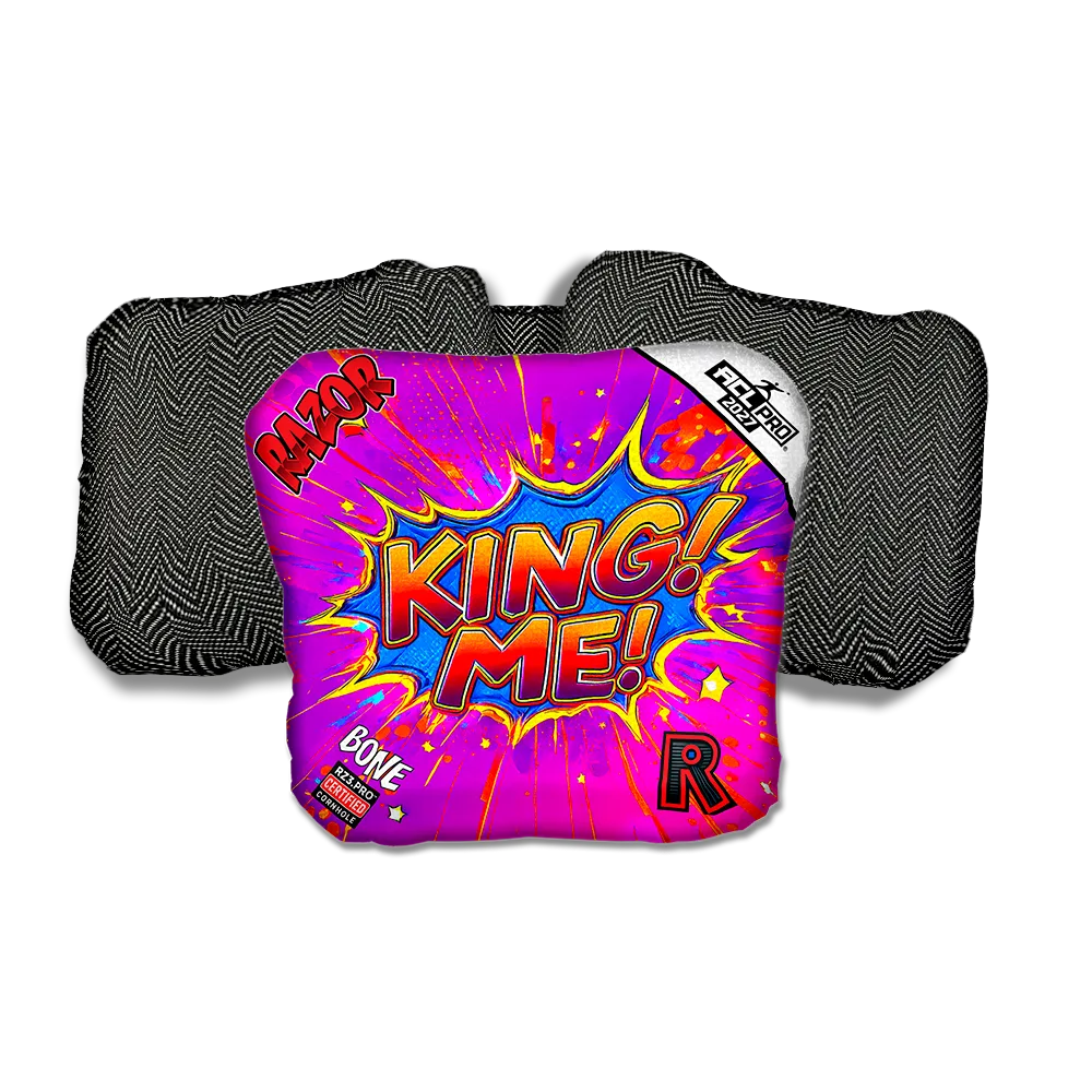Bone PRO King Me Black Back Cornhole Bags