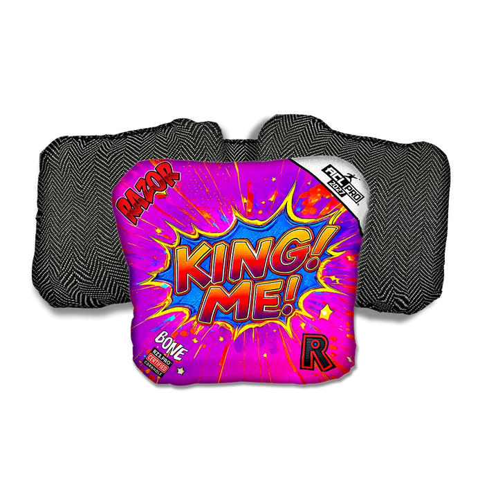 Bone PRO King Me Black Back Cornhole Bags