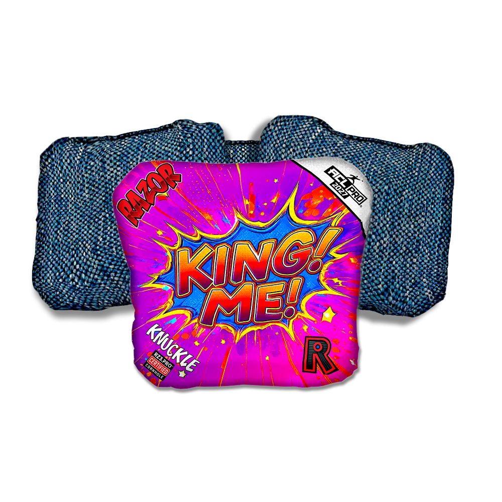 Knuckle PRO King Me Blue Back Cornhole Bags