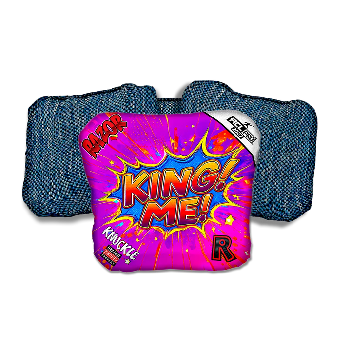 Knuckle PRO King Me Blue Back Cornhole Bags
