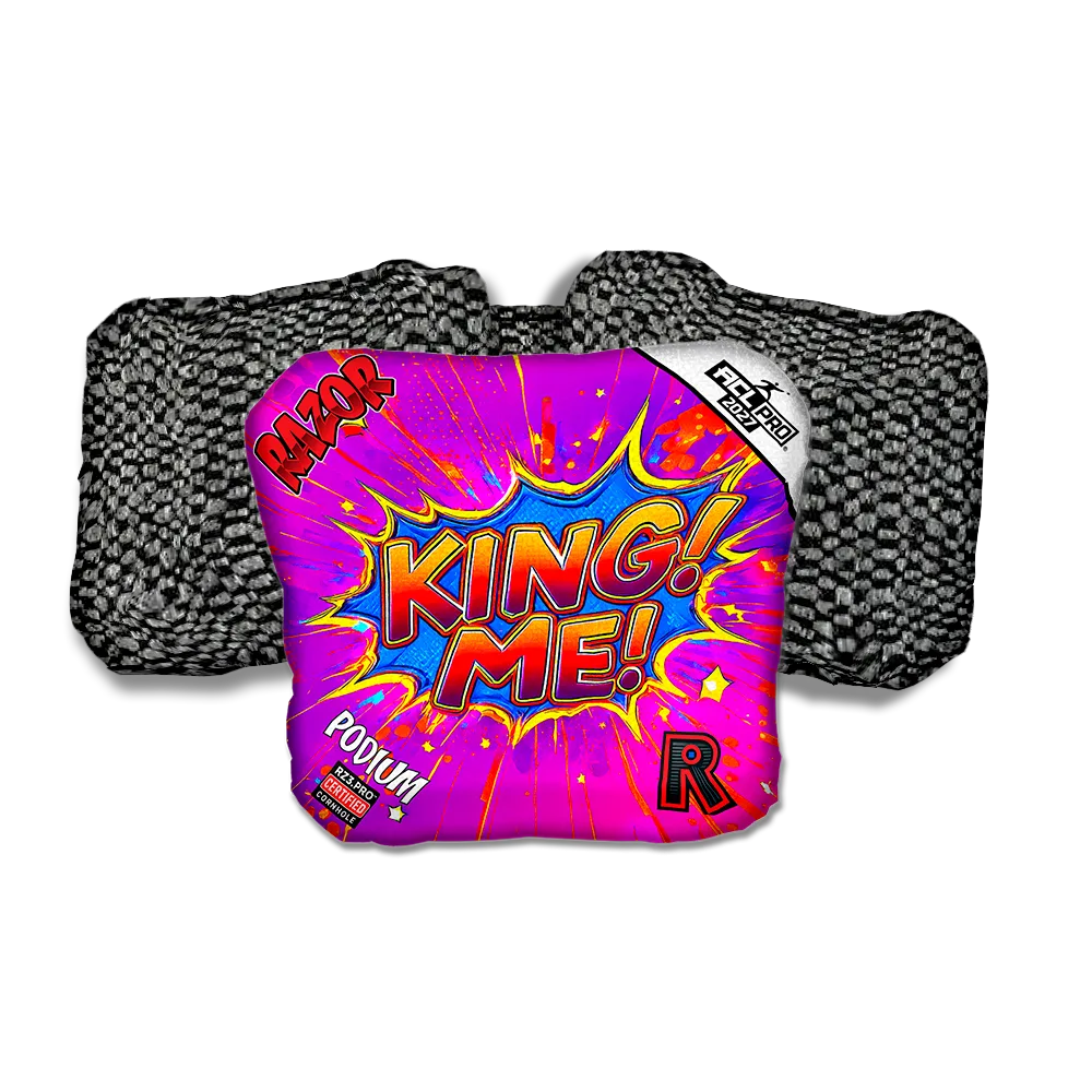 Podium PRO King Me Black Back Cornhole Bags