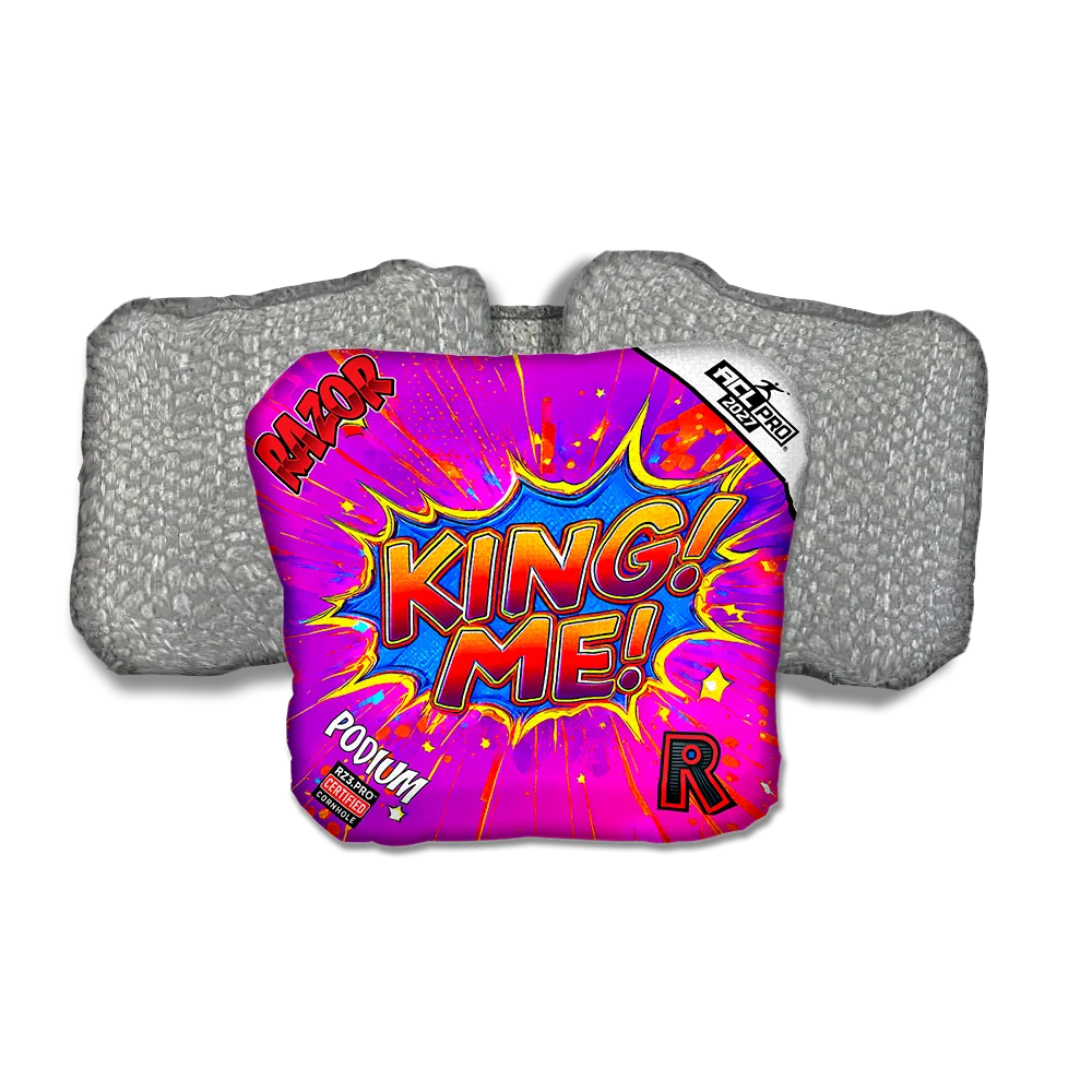 Podium PRO King Me Silver Back Cornhole Bags