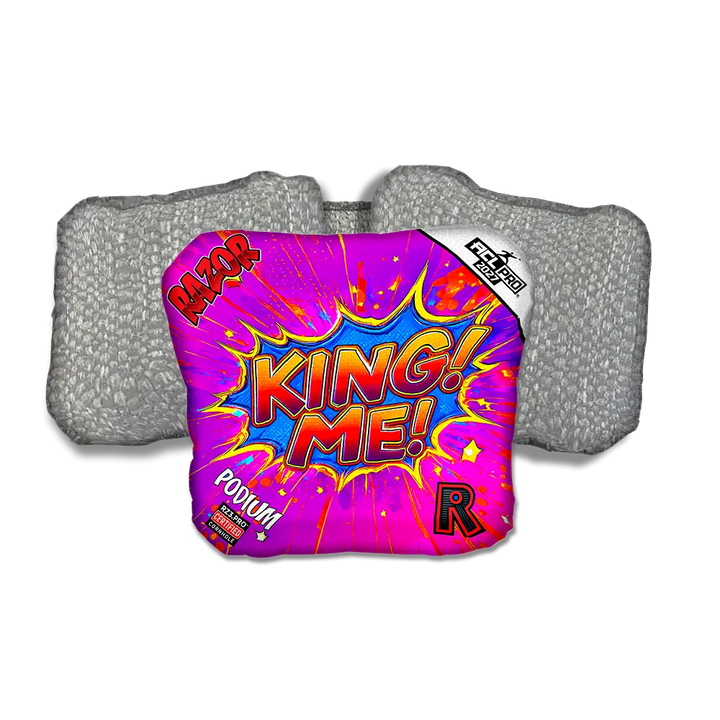 Podium PRO King Me Silver Back Cornhole Bags