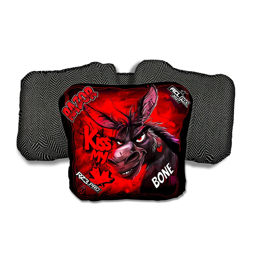 Bone PRO Kiss My Maple Black Back Cornhole Bags