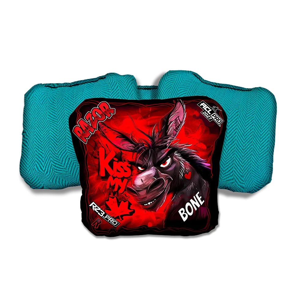 Bone PRO Kiss My Maple Teal Back Cornhole Bags