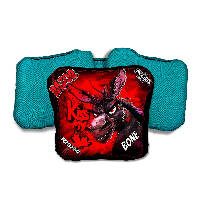 Bone PRO Kiss My Maple Teal Back Cornhole Bags