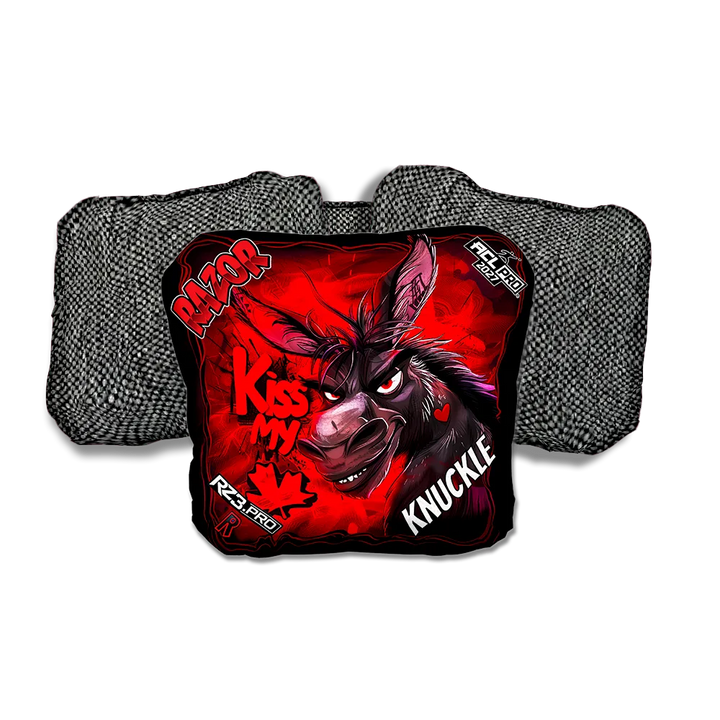 Knuckle PRO Kiss My Maple Gray Back Cornhole Bags