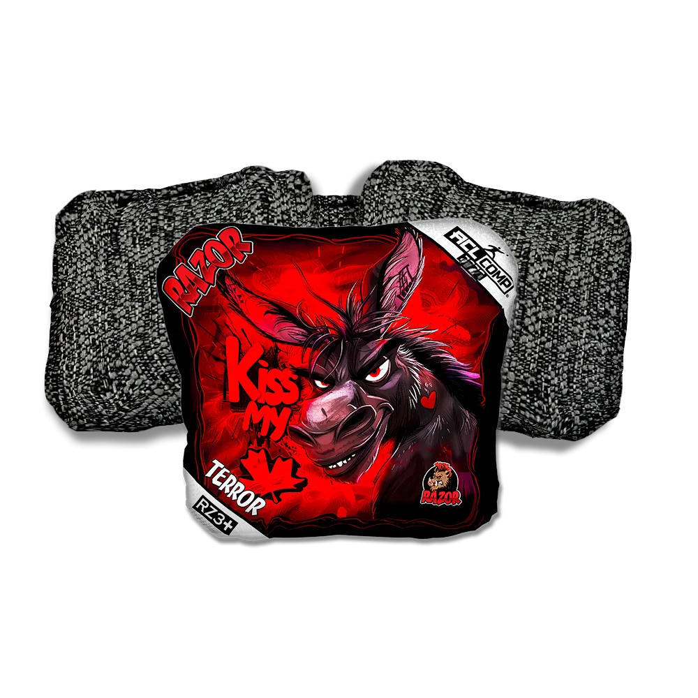 Terror COMP Kiss My Maple Black Back Cornhole Bags
